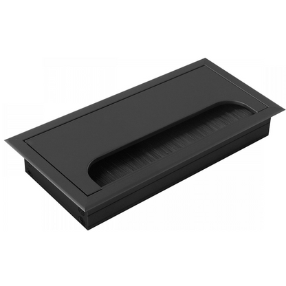 Eleganca Entrée de câble en aluminium pour bureau 16x8 cm Noir Mat