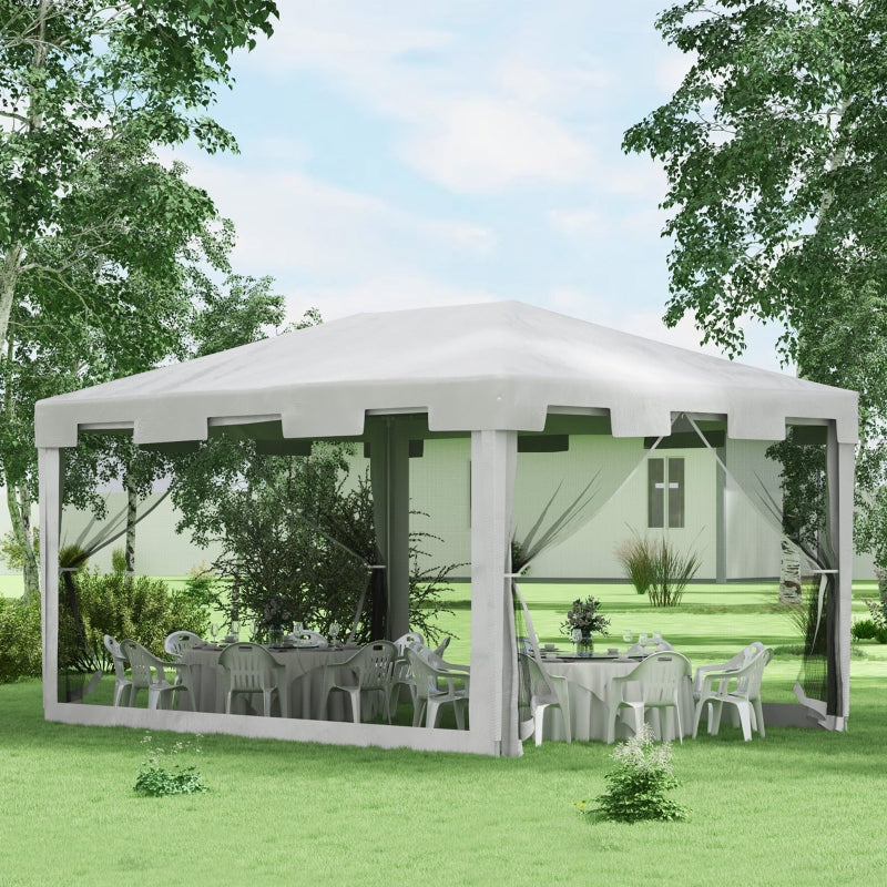 Tente de fête Penolope de Nancy - Tente de jardin - Pavillon - Blanc - ± 400 x 300 cm