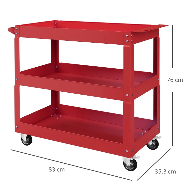 Nancy's Nalles Servicekar - Gereedschapswagen - Gereedschapskar - Rood - Staal - ± 85 x 35 x 75 cm