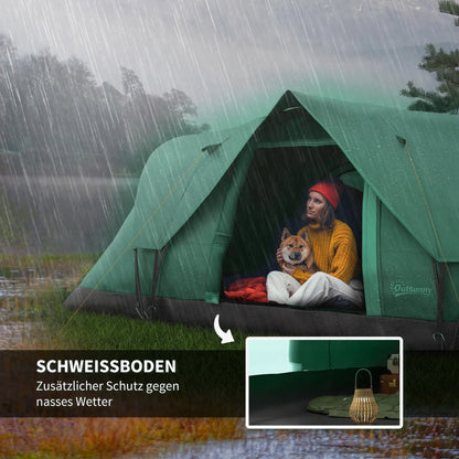 Nancy's Prestimo Kampeertent - Camping tent - Voor 5 tot 6 Personen - Groen - 455 x 230 x 180 cm