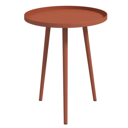 Nancy's Cimolais Balkontafel - Buitentafel - Bijzettafel voor buiten - Rood - Staal - Ø40 x 50 cm