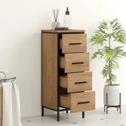 Nancy's Peglio Badkamerkast - Badkamermeubel - Toiletkast - Industrieel - Eiken - ± 30 x 30 x 80 cm