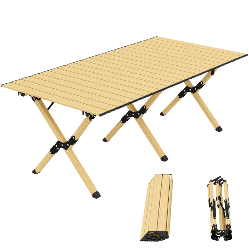 Nancy's Solesino Picknicktafel - Campingtafel - Kampeertafel - Eiken - Aluminium - ± 115 x 60 x 45 cm
