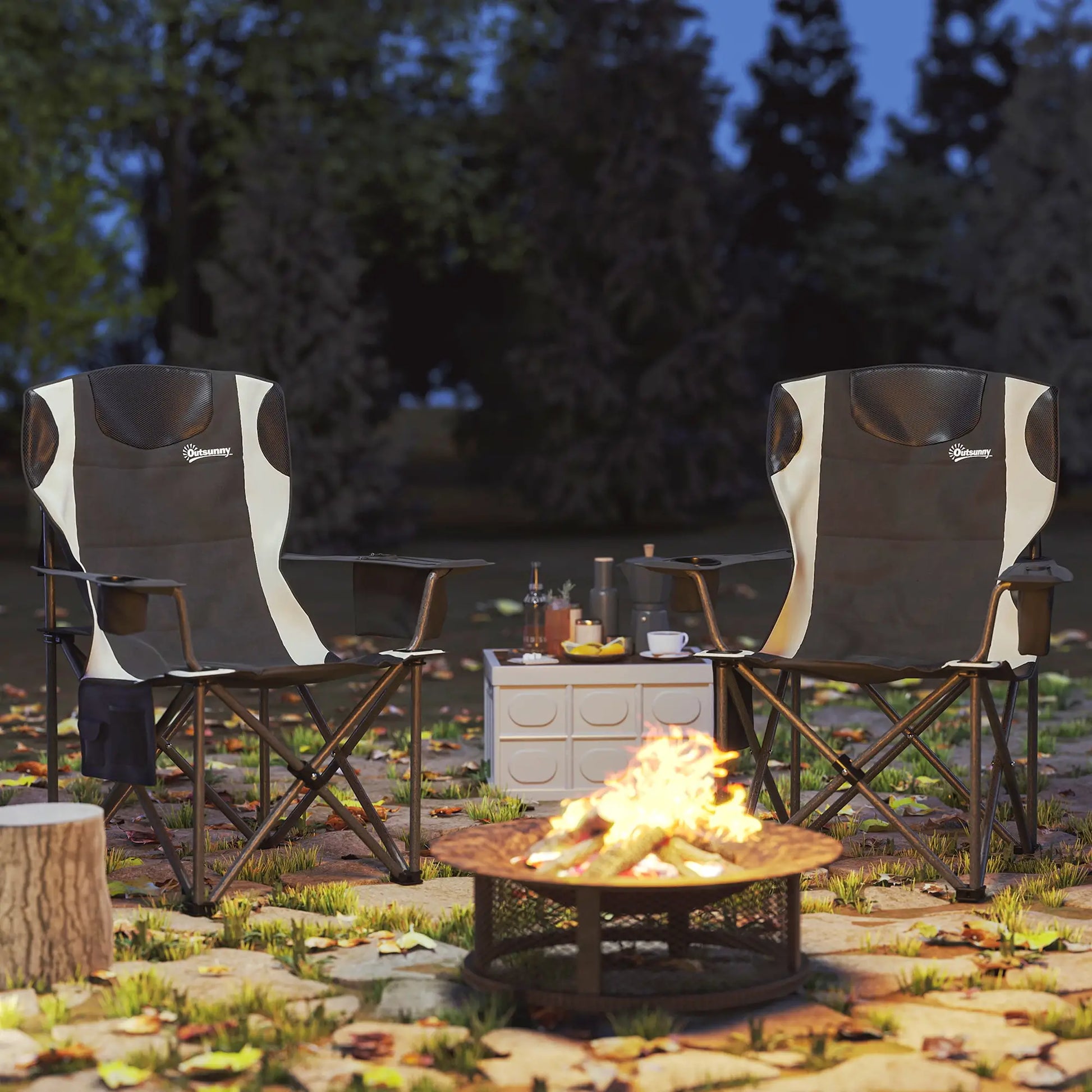 Nancy's Dresano Campingstoelen - Set van 2 - Vouwstoelen - Visstoel - Zwart