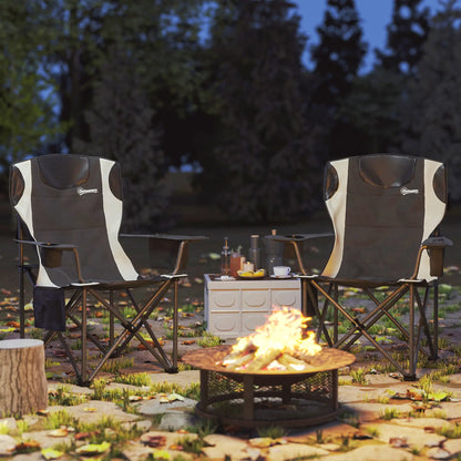 Nancy's Dresano Campingstoelen - Set van 2 - Vouwstoelen - Visstoel - Zwart