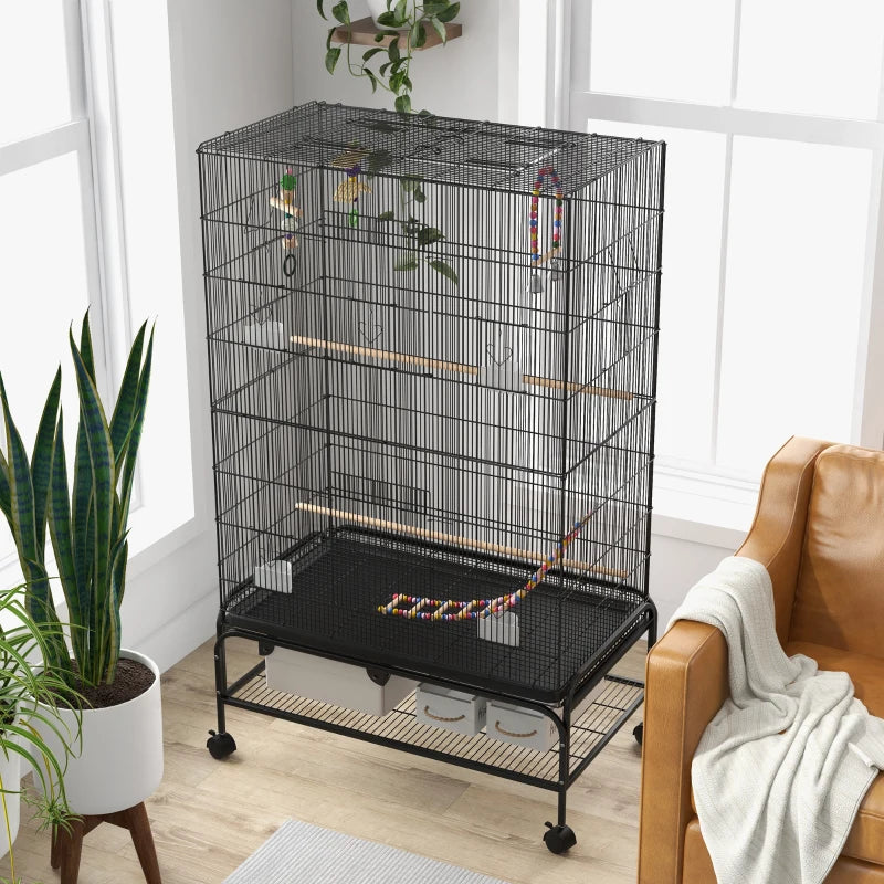 Nancy's Valongo Vogelkooi - Vogelhuis - Zwart - ± 100 x 60 x 160 cm