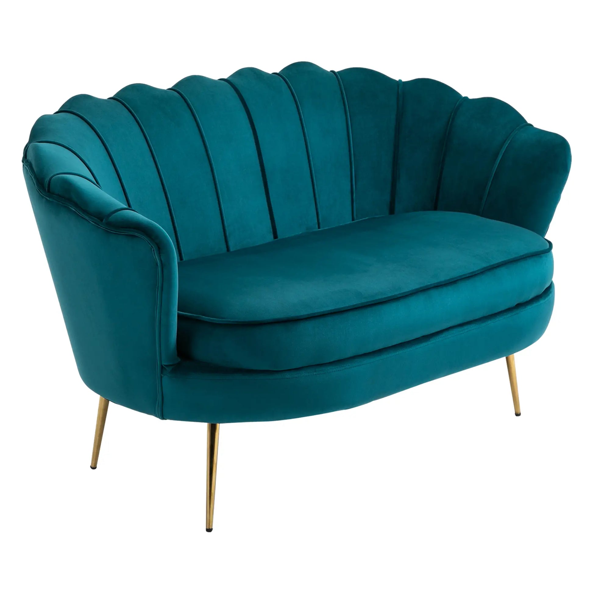 Nancy's Cuorgnè 2-Zitsbank - Tweezitsbank - Bankje - Donkergroen - Fluweel - ± 130 x 75 x 75 cm