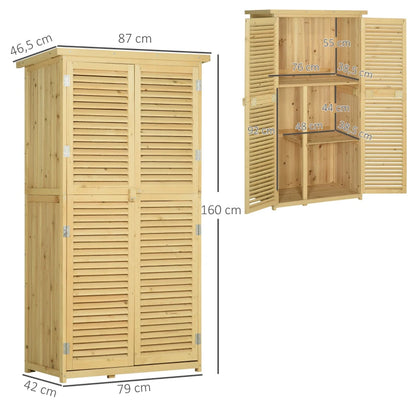Nancy's Talamone Tuinkast - Buitenkast - Tuinschuurtje - Weerbestendig - Grenenhout / Sparrenhout - ± 85 x 45 x 160 cm