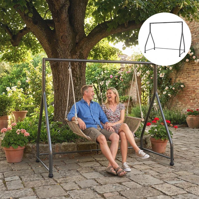 Nancy's Ronchi Schommelframe - Frame voor schommelbank - Zwart - Staal - ± 210 x 115 x 175 cm