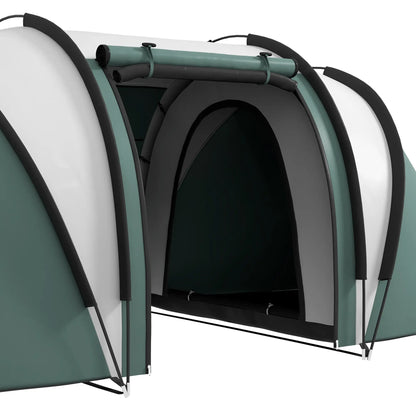 Nancy's Garlenda Kampeertent - Campingtent - 2-Slaapkamer Woontent - Waterdicht - Groen- 450 x 220 x 180 cm