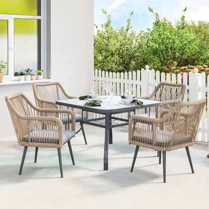Nancy's Recco Tuinstoelen - Balkonstoelen - Loungestoelen - Set van 2 - Grijs / Bruin