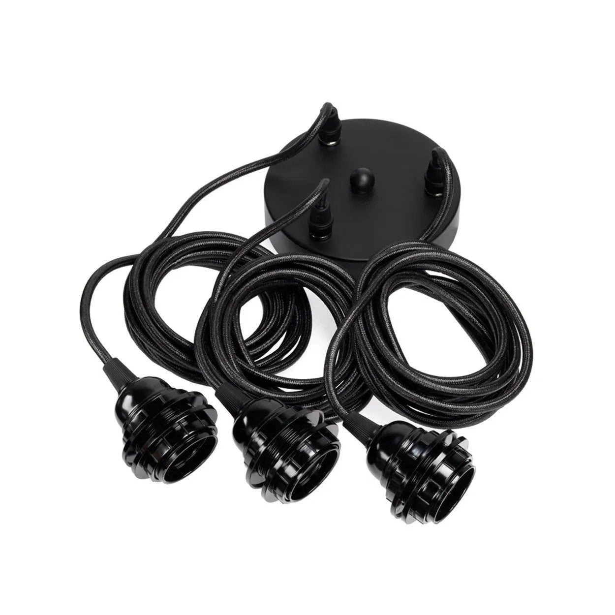 Bazar Bizar Lampfitting voor Plafond - Zwart - 3 Fittingen - 40W - E27 - 250 cm