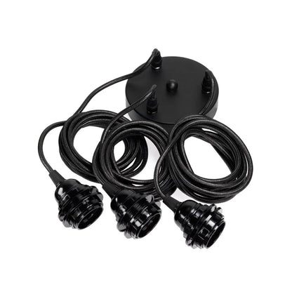 Bazar Bizar Lampfitting voor Plafond - Zwart - 3 Fittingen - 40W - E27 - 250 cm