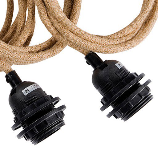 Bazar Bizar Lampfitting voor Plafond - Naturel - 3 Fittingen - 40W - E27 - 250 cm