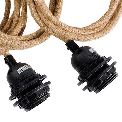 Bazar Bizar Lampfitting voor Plafond - Naturel - 3 Fittingen - 40W - E27 - 250 cm