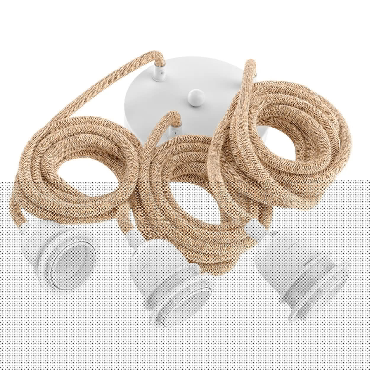 Bazar Bizar Lampfitting voor Plafond - Naturel Wit - 3 Fittingen - 40W - E27 - 250 cm