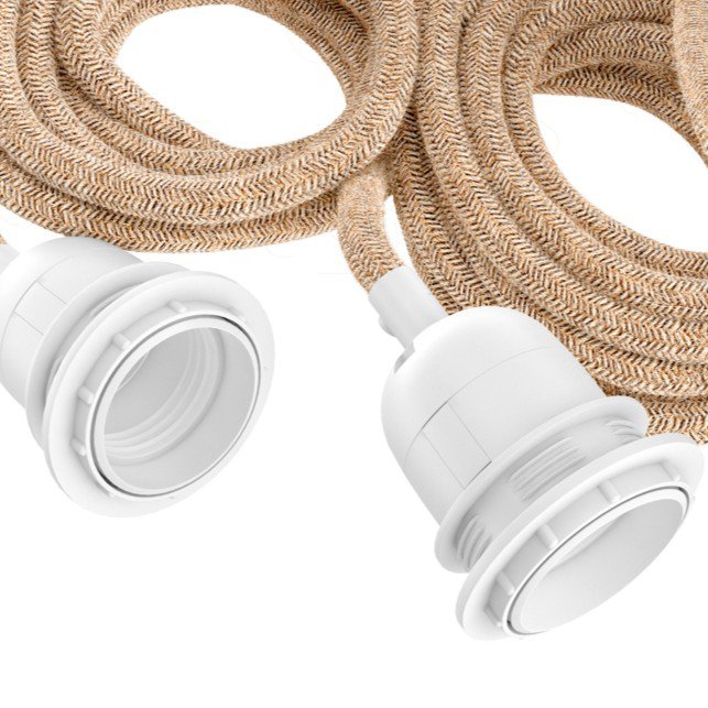 Bazar Bizar Luminaire pour Plafond - Blanc Naturel - 3 Luminaires - 40W - E27 - 250 cm