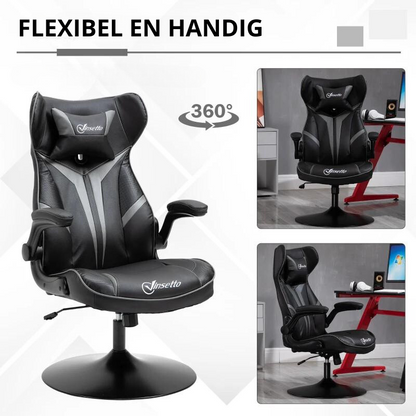 Nancy's Anghiari Gamestoel - Gaming Stoel - Ergonomisch - Draaibaar - Verstelbaar - Zwart / Wit