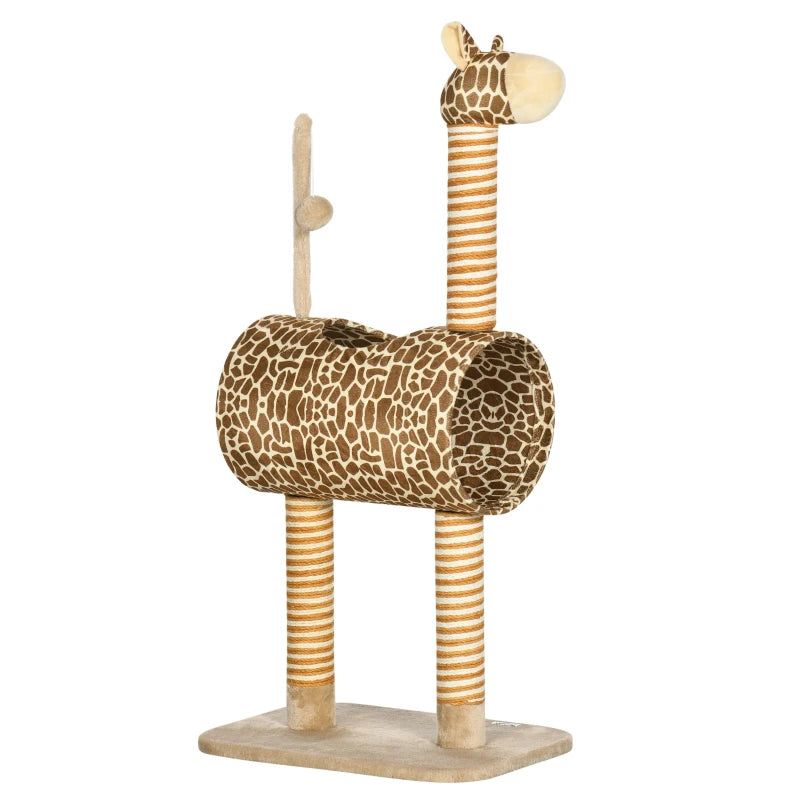 Nancy's Tortora Kattenboom - Klimboom voor katten - Krabpaal in Giraffeontwerp - Beige - ± 50 x 35 x 100 cm