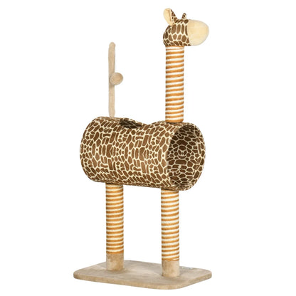 Nancy's Tortora Kattenboom - Klimboom voor katten - Krabpaal in Giraffeontwerp - Beige - ± 50 x 35 x 100 cm