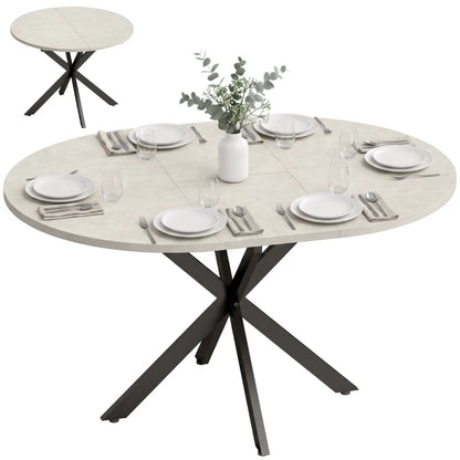 Nancy's Tossicia Eettafel Ovaal - Uitschuifbare eettafel - Tafel ovaal - Grijs / Zwart - MDF / Staal