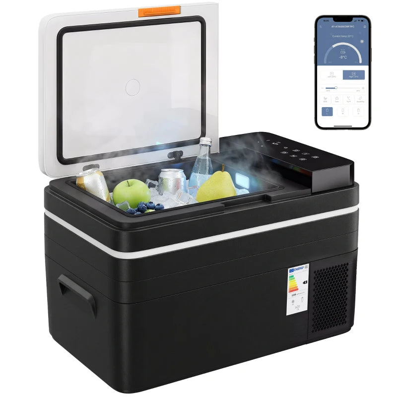 Nancy's Sortino Compressor Koeler - Koelbox - Compressorkoelbox - LED-Verlichting - Bluetooth - -20 °C tot 20 °C - Zwart - 30 Liter