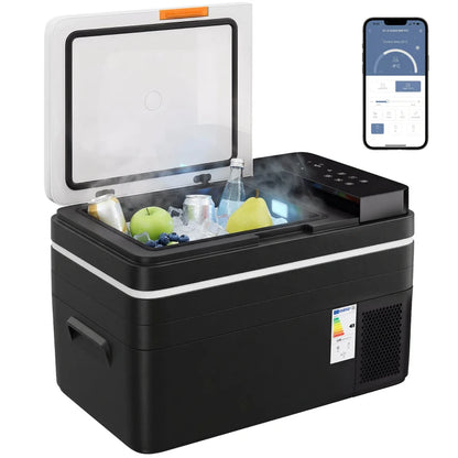 Nancy's Sortino Compressor Koeler - Koelbox - Compressorkoelbox - LED-Verlichting - Bluetooth - -20 °C tot 20 °C - Zwart - 30 Liter