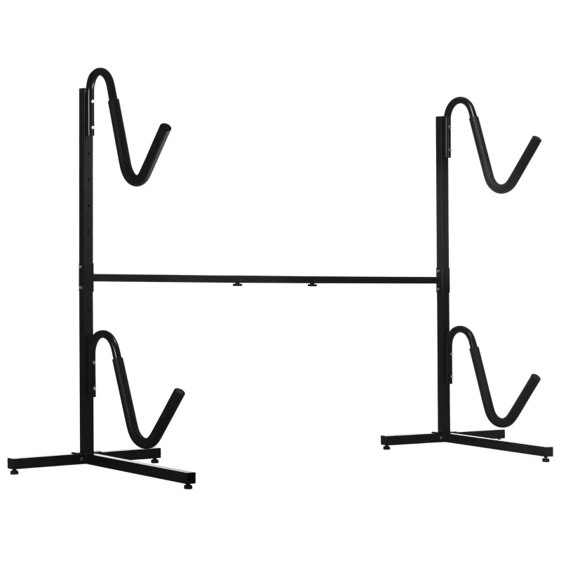 Nancy's Querceta Houder voor 2 Kajaks, Surfplanken & Paddles - Zwart - Staal - ± 240 x 70 x 155 cm