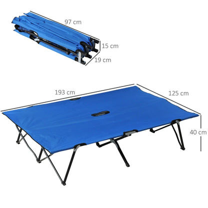 Nancy's Zarautz Campingbed - Veldbed - Stretcher - Blauw - ± 195 x 125 x 40 cm