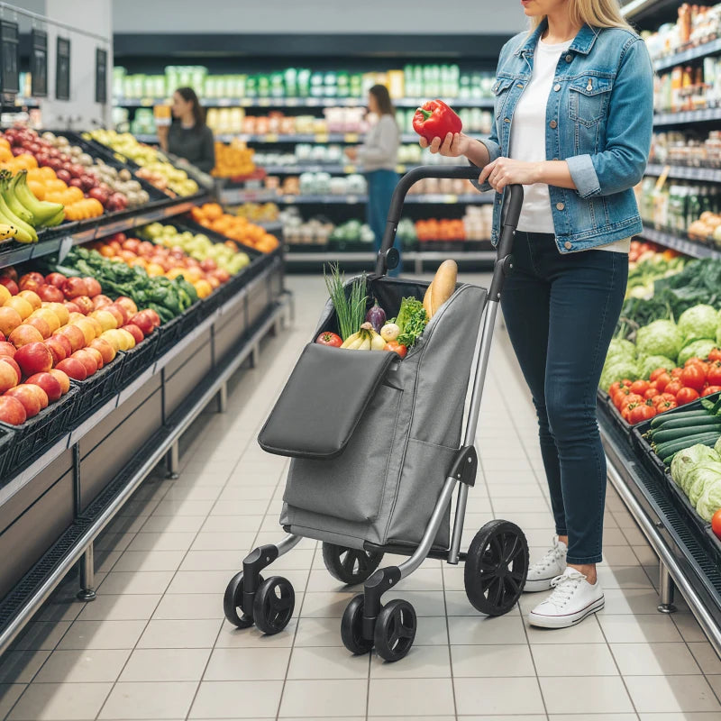 Nancy's Nettuno Boodschappentrolley - Boodschappenwagen - Boodschappenkar - Grijs - 46 Liter
