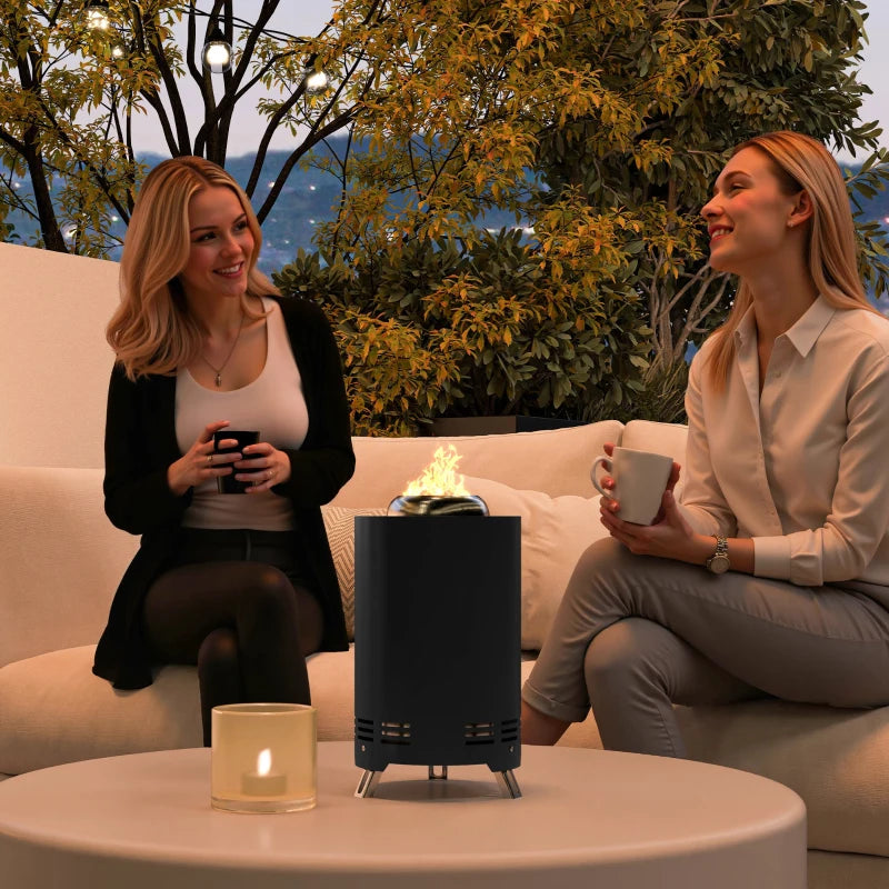 Nancy's Ravanusa Vuurkorf - Tafelhaard - Buitenhaard - Kampeerhaard - Zwart - RVS - ± 15 x 15 x 25 cm