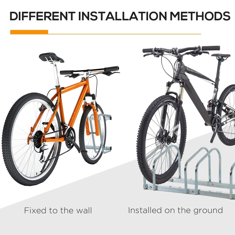 Nancy's Charlotte Fietsenrek voor 5 fietsen, weerbestendig, wand- of vloerbevestiging, staal 145 x 33 x 27 cm