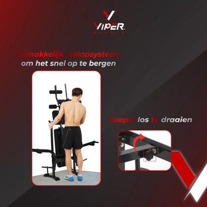 Viper Sports Banc de musculation - Banc de fitness - Centrale électrique - Multifonctionnel - Pliable