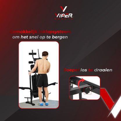 Viper Sports Weight bench - Fitness bench - Power station - Multifunctional - Collapsible