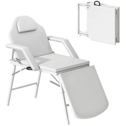 Nancy's Maranello Massagetafel - Behandeltafel - Verstelbare rugleuning en beensteun - Wit - Kunstleer