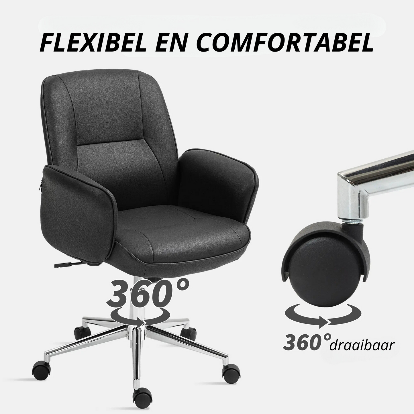 Nancy's Barro Bureaustoel - Directiestoel - Draaistoel - Verstelbaar - Ergonomisch - Zwart