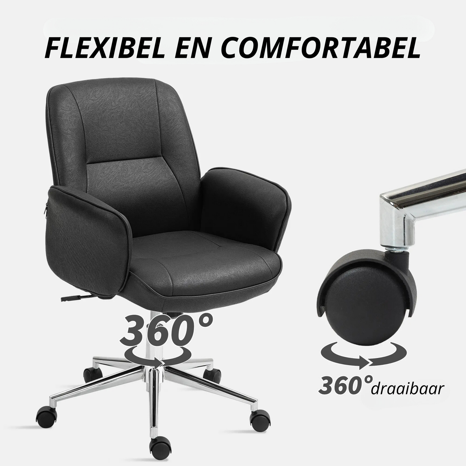 Nancy's Barro Bureaustoel - Directiestoel - Draaistoel - Verstelbaar - Ergonomisch - Zwart