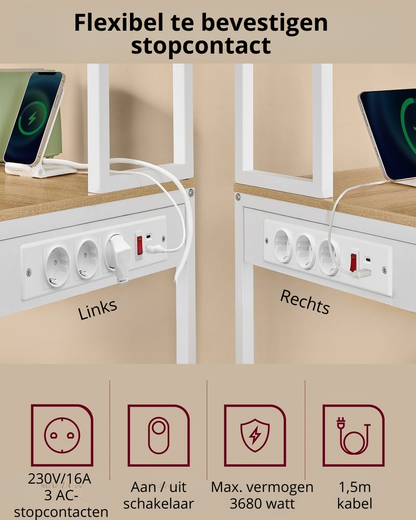 Nancy's Paratico Keukenkast - Keukenrek - LED-Verlichting - Eikenhout / Wit - ± 80 x 40 x 170 cm