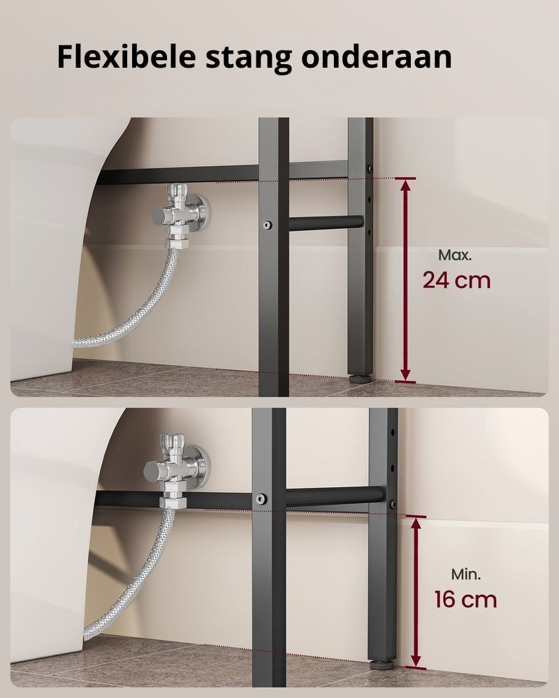 Nancy's Preci Toiletkast - Toiletmeubel - Toiletrek - Vintage Bruin - ± 60 x 25 x 175 cm