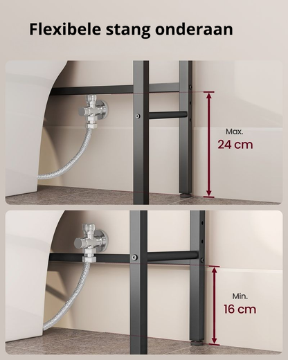 Nancy's Preci Toiletkast - Toiletmeubel - Toiletrek - Vintage Bruin - ± 60 x 25 x 175 cm