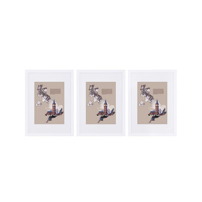 Nancy's Fotolijstenset - 3 Stuks - Collage - Witte MDF-Fotolijsten voor A3 of A4 met witte rand
