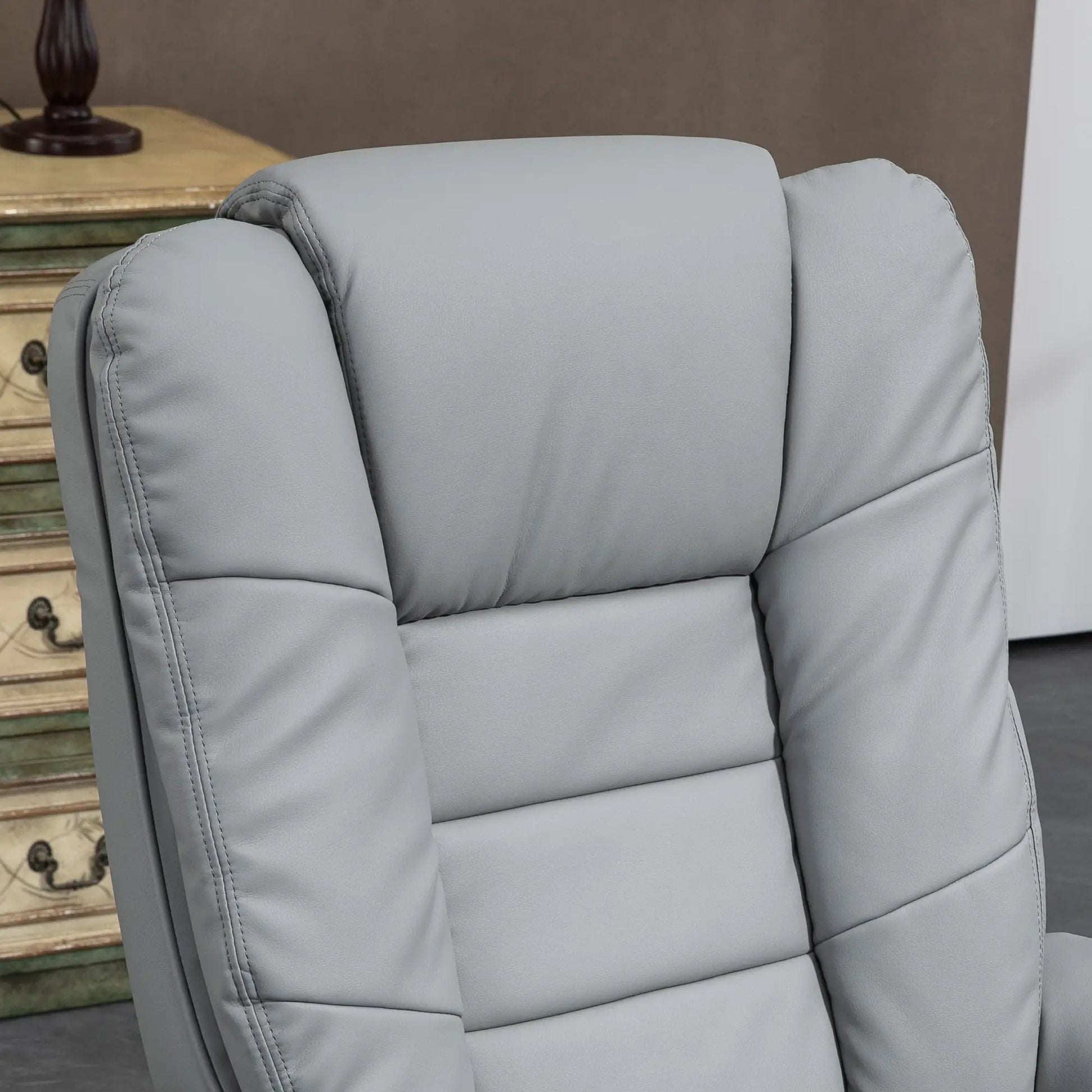 Nancy's Almagreira Relaxfauteuil - Relaxstoel - Loungestoel - Met Hocker - Grijs - Kunstleer
