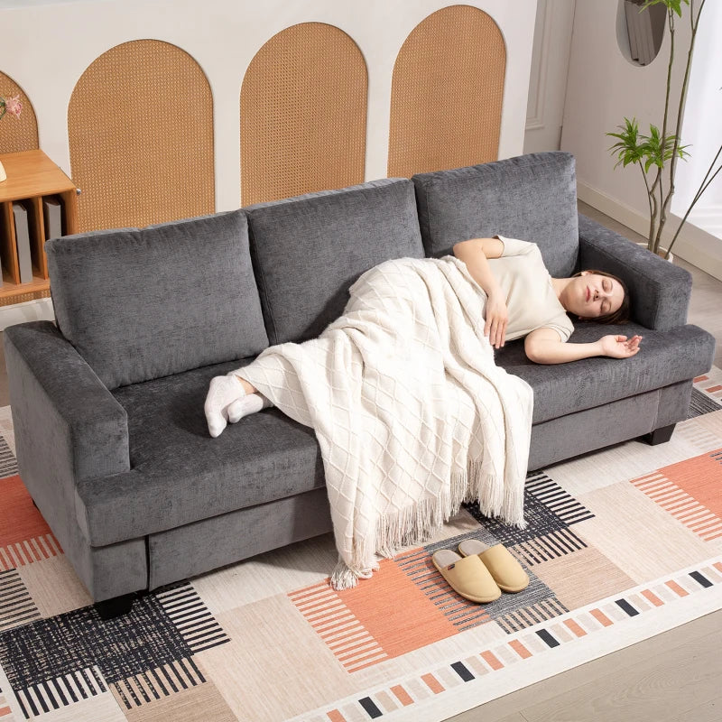 Nancy's Marcon 3-Zitsbank - Zitbank - Sofa - Grijs - Chenille - ± 215 x 80 x 90 cm