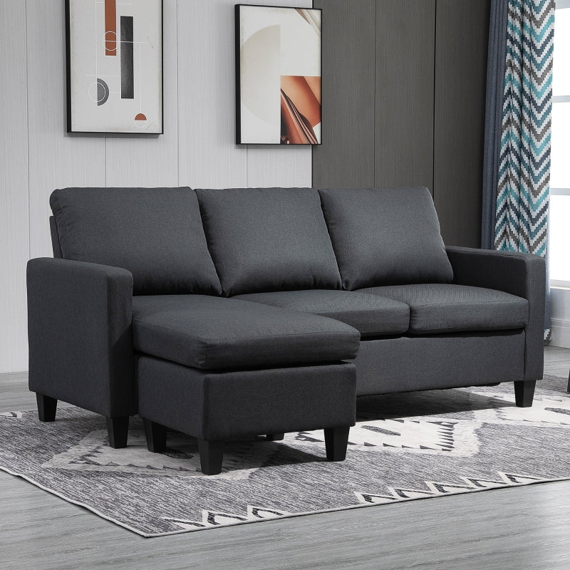 Nancy's Camborne Corner sofa Fabric sofa Corner sofa set with reversible chaise longue L-shape Linen dark gray