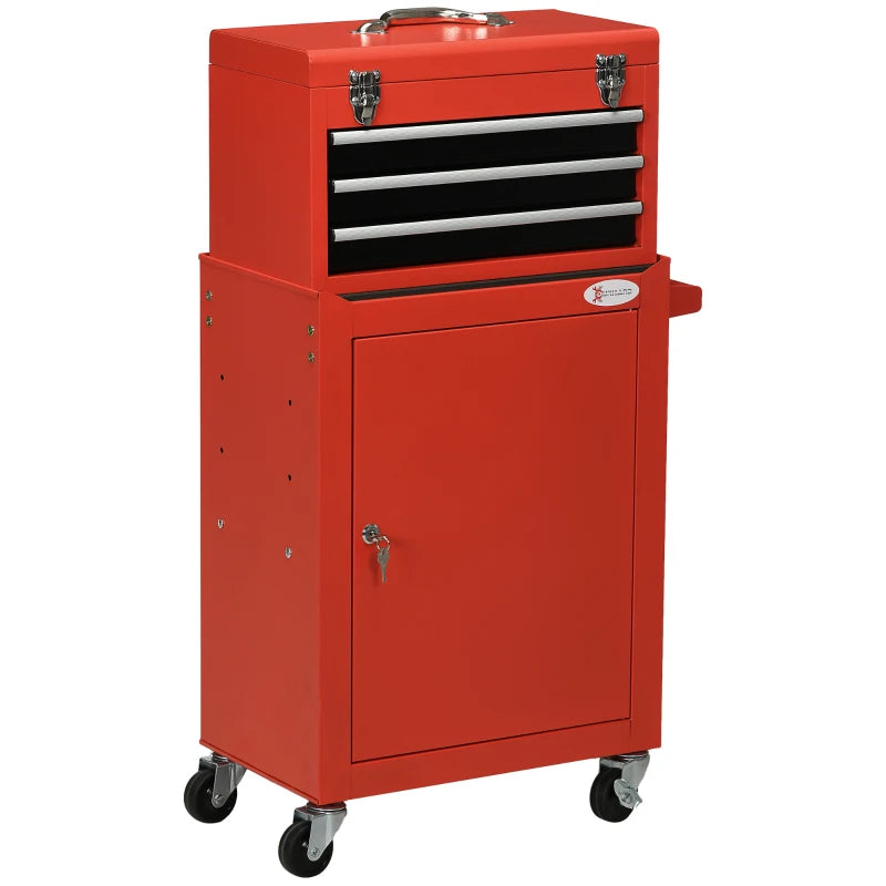 Nancy's Nembro Gereedschapskist - Gereedschapswagen - Werkplaatswagen - Rood - Staal - ± 45 x 30 x 95 cm