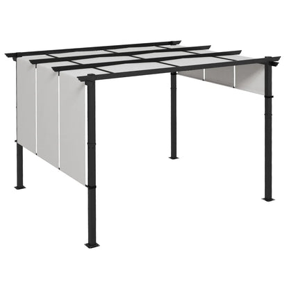 Nancy's Sulden Pergola - Tuinpaviljoen - Terrasoverkapping - Uitschuifbaar pergoladak - Grijs - ± 355 x 295 x 235 cm