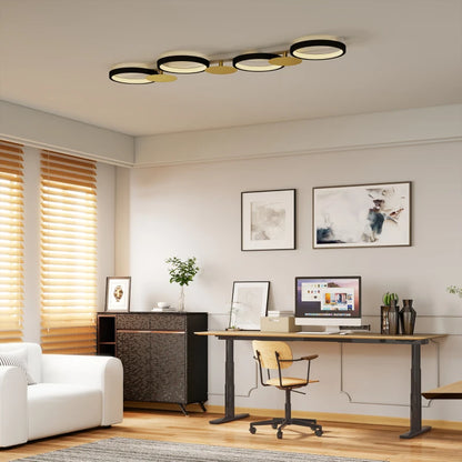 Nancy's Palagano Plafondlamp - Plafondverlichting - LED-Lamp - Wit / Zwart / Goudkleurig