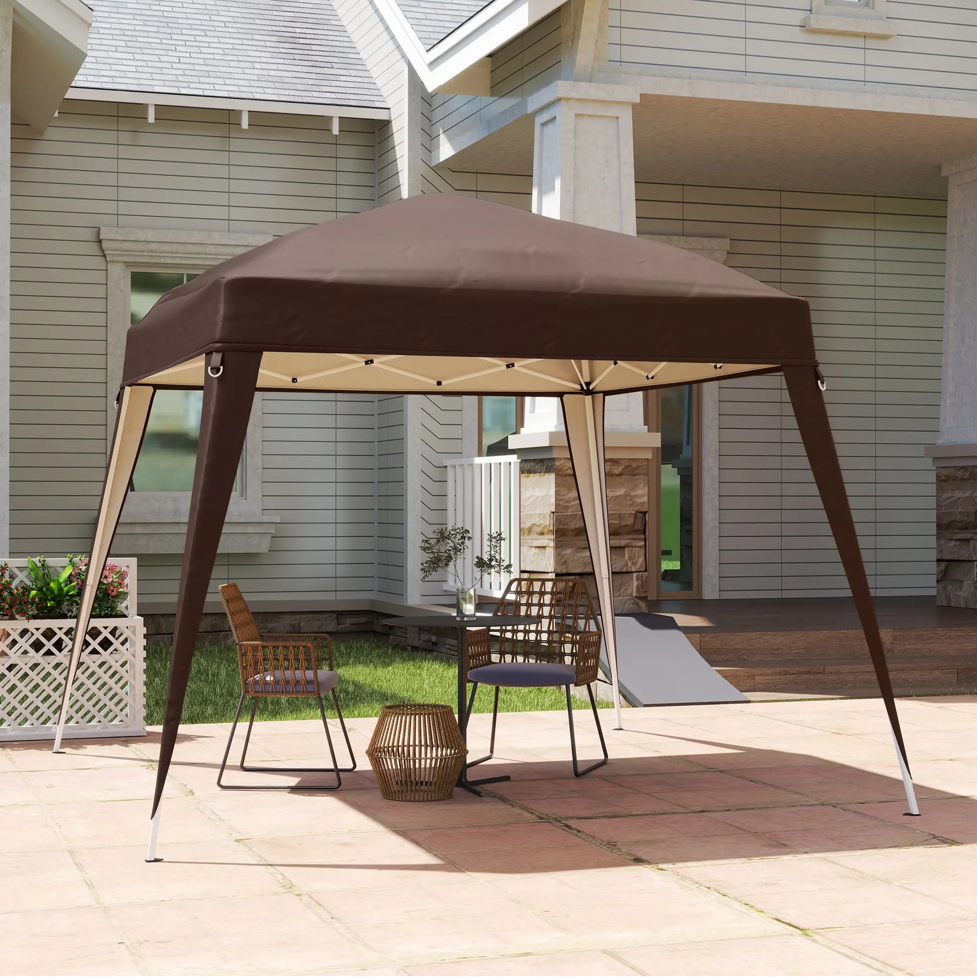 Nancy's Ganfei Partytent Overkapping - Paviljoendak - Koffie - 240 x 240 cm