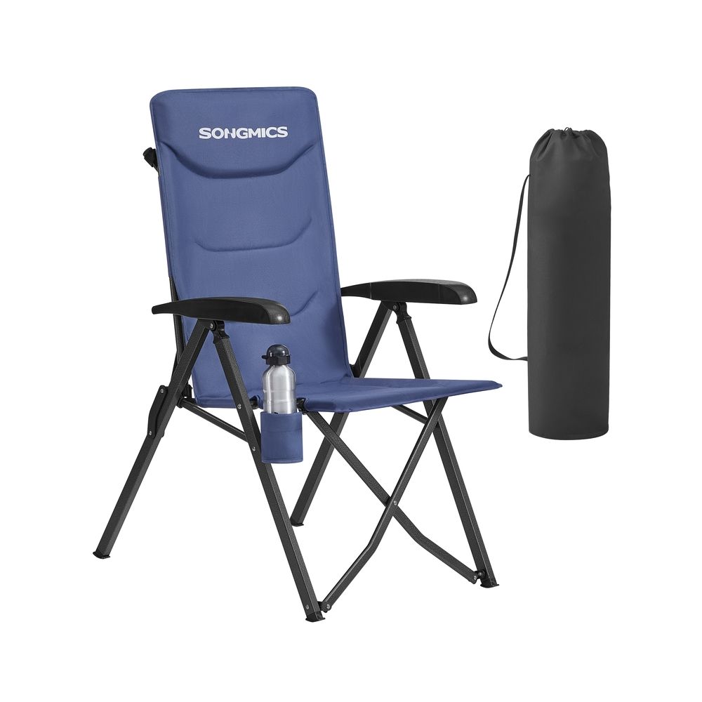Nancy's Rovolon Campingstoel - Kampeerstoel - Met bekerhouder - Verstelbaar - Blauw