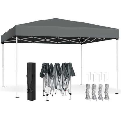 Nancy's Rubano Partytent - Tuintent - Opvouwbaar frame - Zonwering - Draagbaar - Grijs - ± 300 x 300 x 260 cm